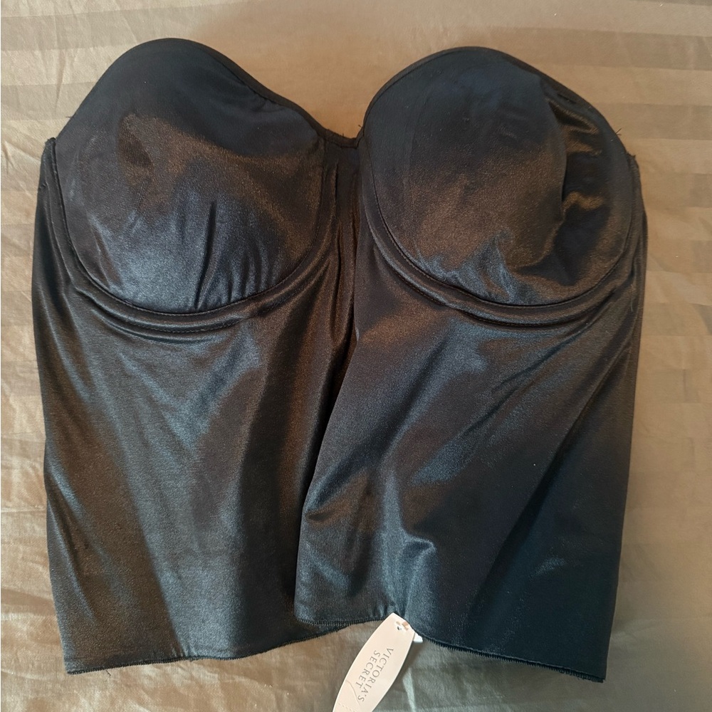 Victoria's Secret Black Satin Bustier
